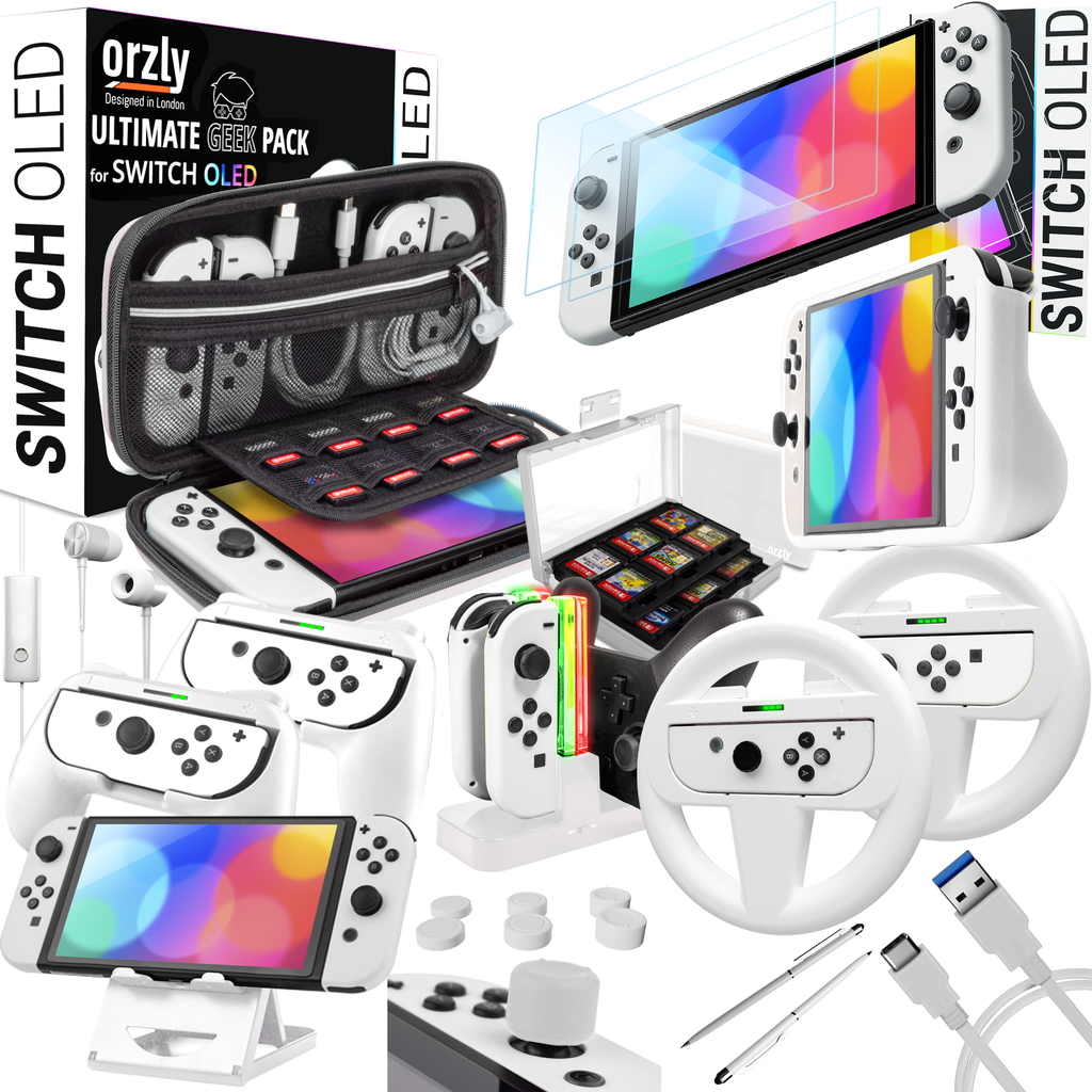 Nintendo Switch - Console OLED Model - White and Carrying Case and Screen  Protector (OLED) [Bundle] : : Video Games