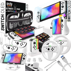 Orzly Geek Pack Accessories Bundle for 2021 Switch OLED - Orzly