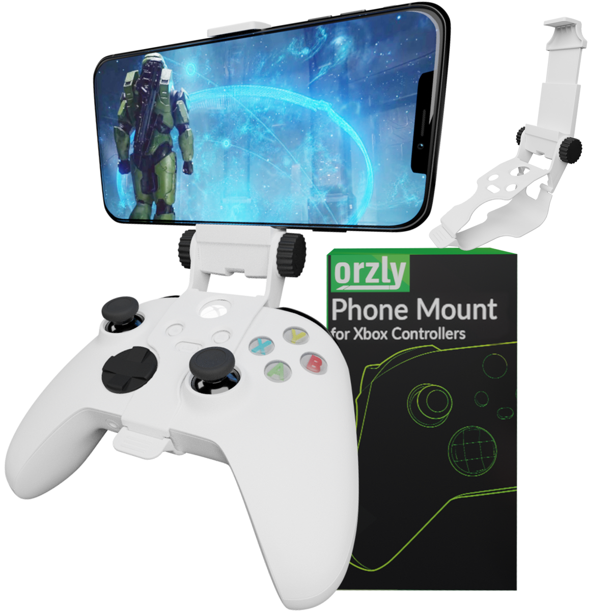 Xbox Series X Controller Mobile Gaming Clip, Xbox Controller Phone Mount Adjustable Phone Holder Clamp Compatible with Xbox Series X|S, Xbox One, Xbox One S, Xbox One X - Orzly