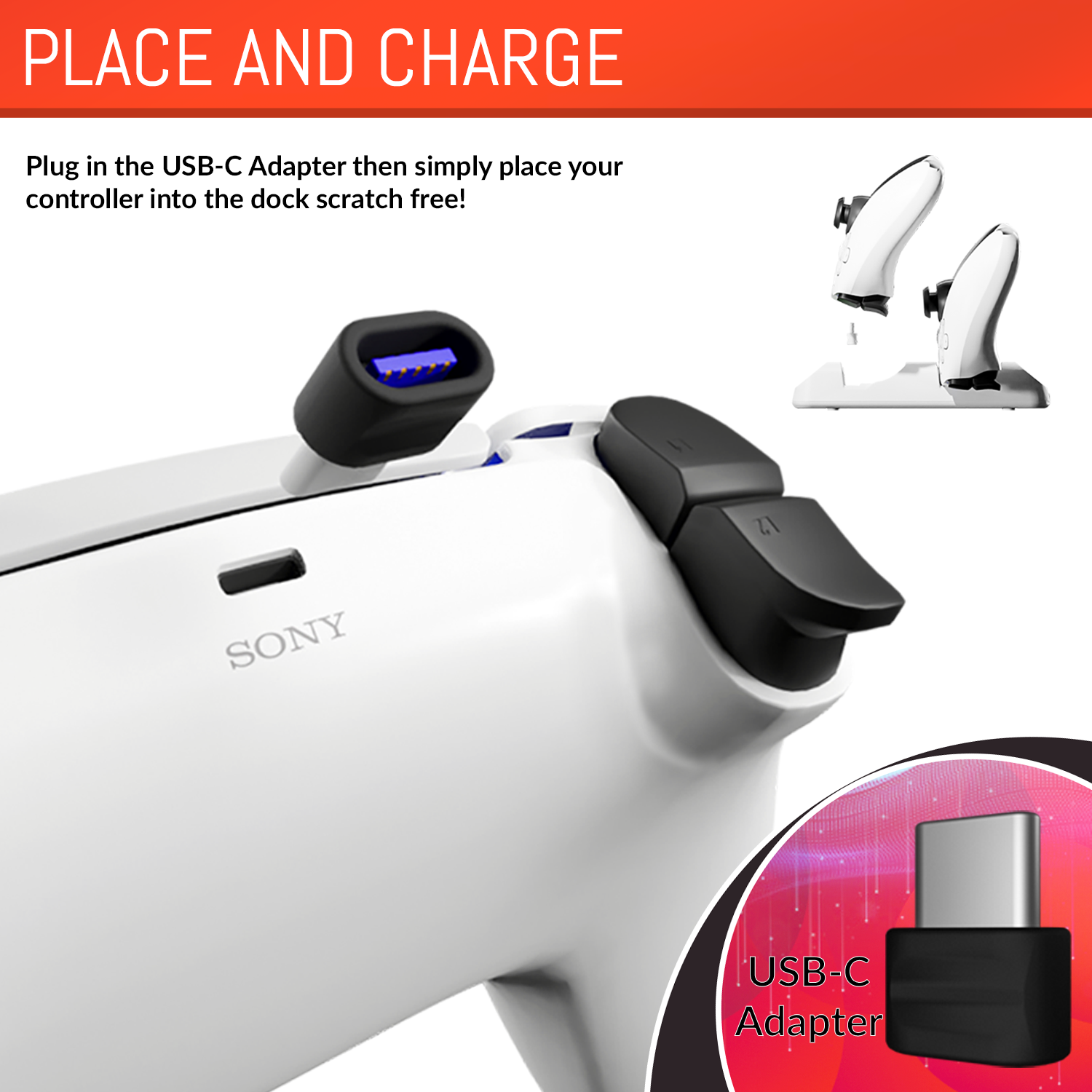 Stadia Controller Charging Dock - Duo-Charge Dock - Orzly