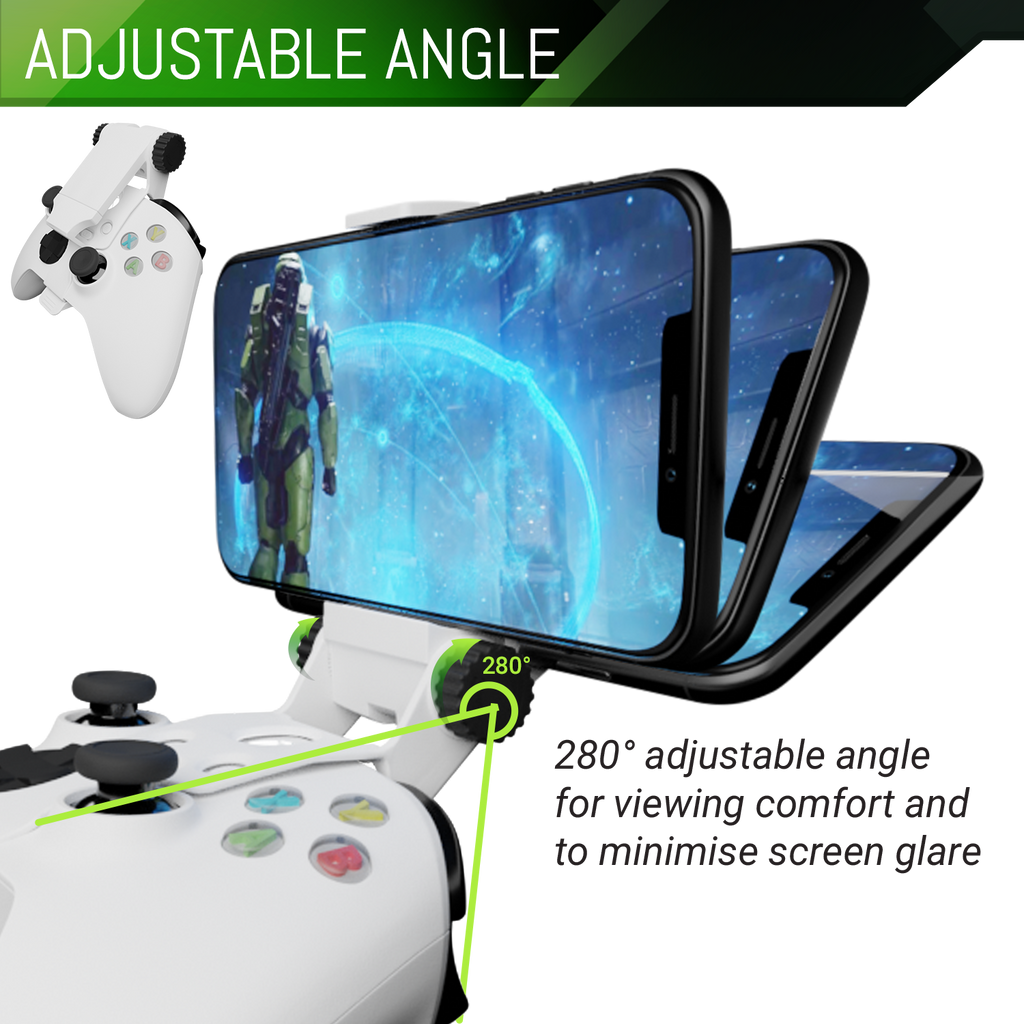 Xbox Series X Controller Mobile Gaming Clip, Xbox Controller Phone Mount Adjustable Phone Holder Clamp Compatible with Xbox Series X|S, Xbox One, Xbox One S, Xbox One X - Orzly