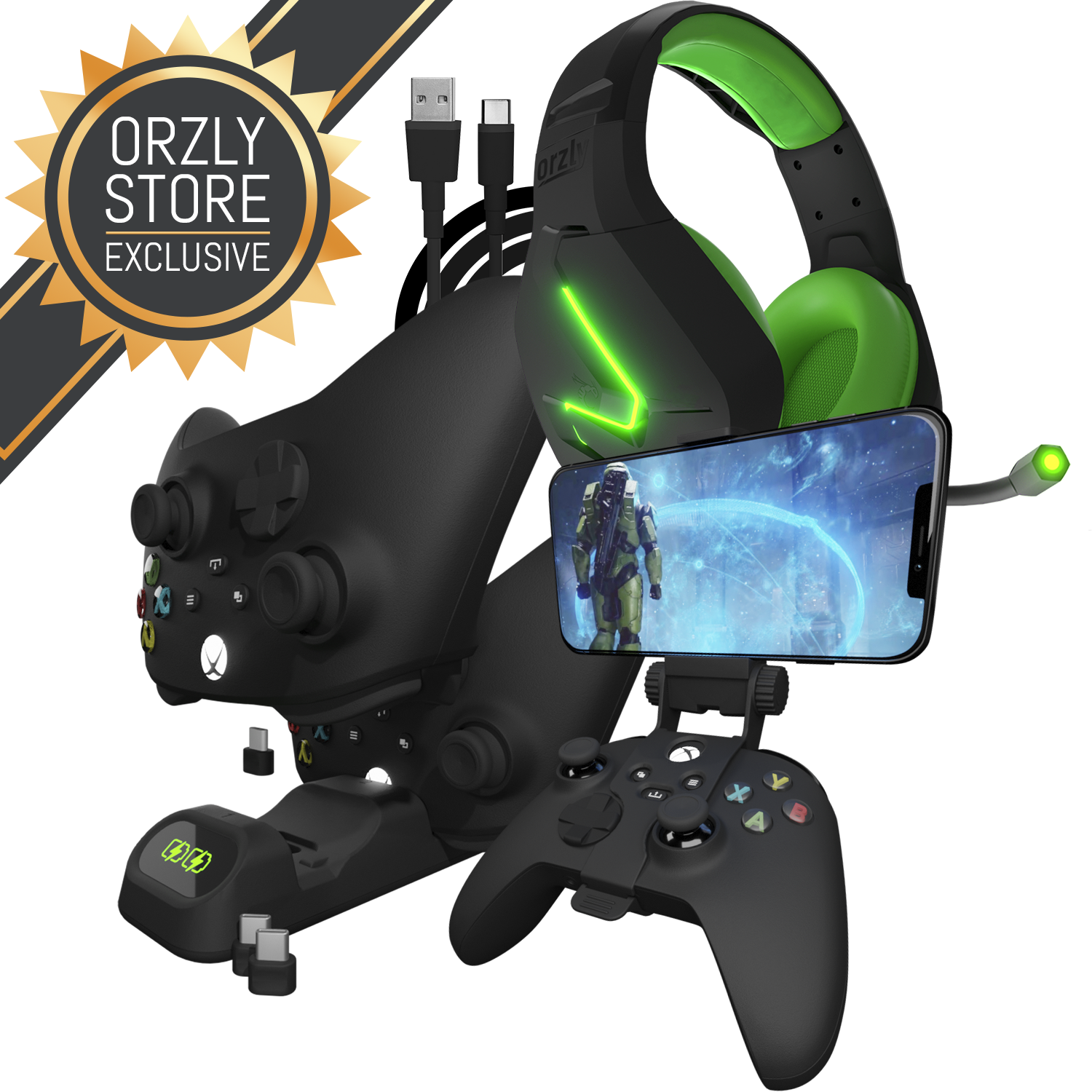Xbox Geek Pack includes Gaming Headset Phone Mount Clip