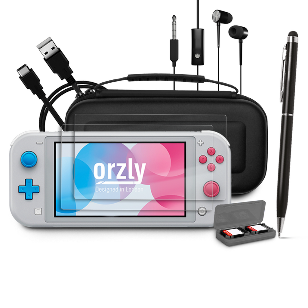 Orzly switch lite accessories bundle case & screen protector for nintendo switch lite console deals