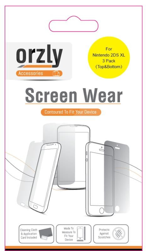Dual Screen Protector for New 2DS XL - 3 in 1 Pack - Orzly