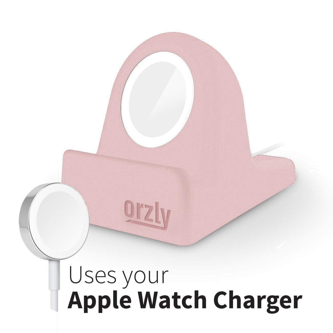 Orzly Charging & Display Stand Designed for ALL Series of Apple Watch SE, 6, 5, 4, 3, 2, 1 & ALL Screen Sizes 44mm, 42mm, 40mm, 38mm – Home & Travel Edition - Orzly